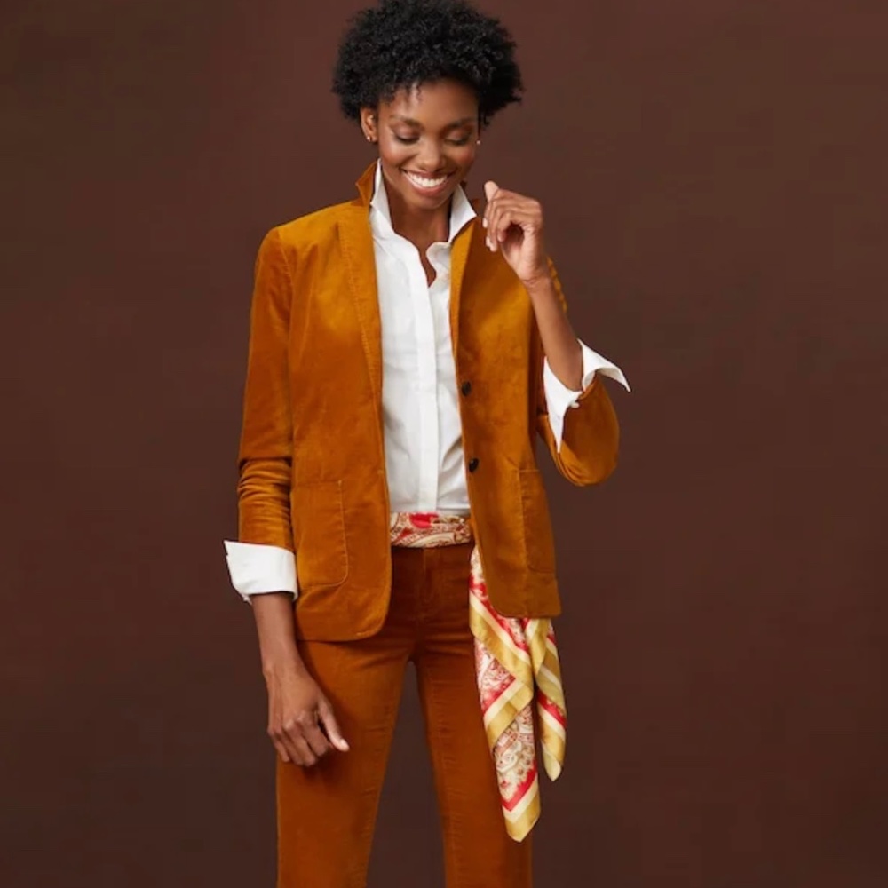 NWT J MCLAUGHLIN AUBREY VELVET BLAZER MUSTARD YELLOW SZ M